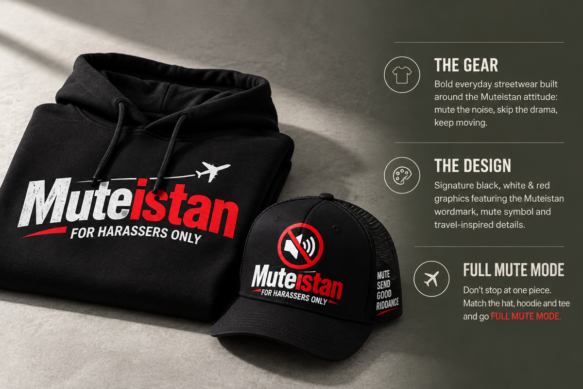 Muteistan Official - Set Hoodie and Baseball cap . Full Mute Mode